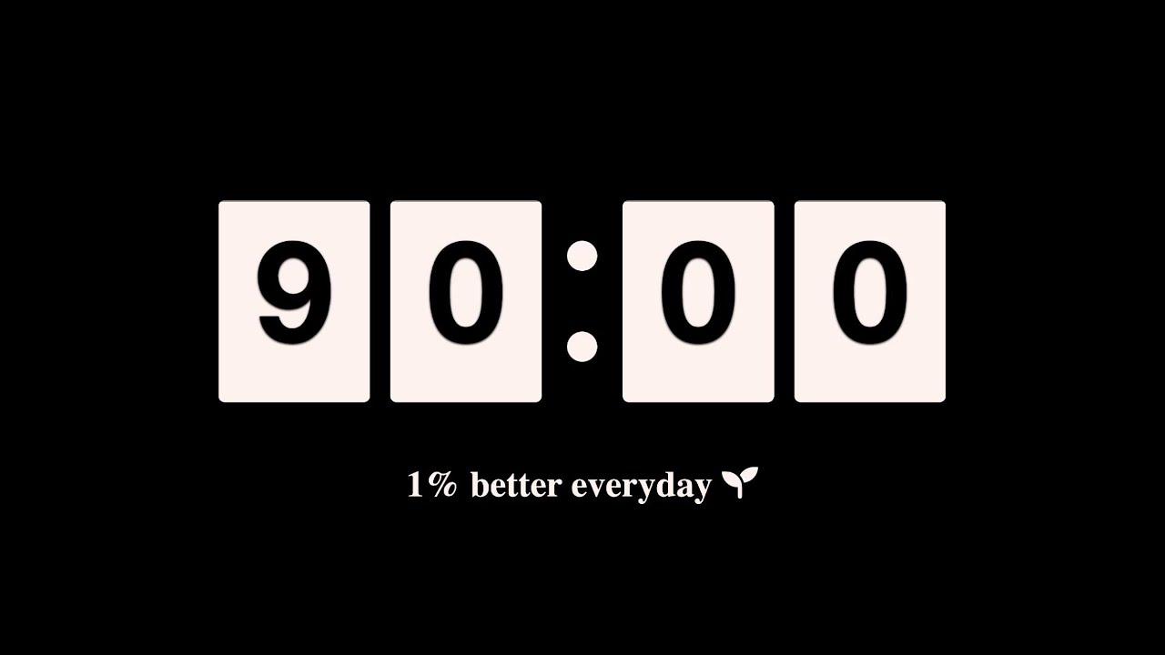 90 Minute Timer ⏱️ [No Music- Alert sound at 00:00] - YouTube