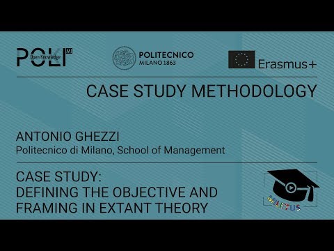 Case study: defining objective and framing in extant theory (Antonio Ghezzi)