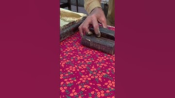 Easy Block Print on Pink Fabric#BlockPrint #PinkFabric #DIYProjects #FabricArt