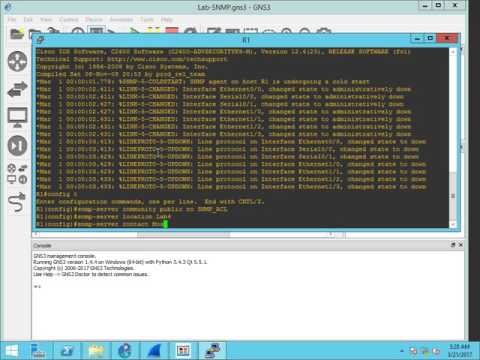SNMP trap configuration on Cisco routers using local GNS3 server
