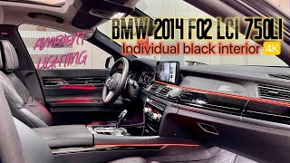 2014BMW 7series F02 LCI 750li individual wooden inside handle &black interior jump color style 740li