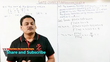 Lecture-9 Gate 2018-Engineering Maths Solution for Civil Engineering