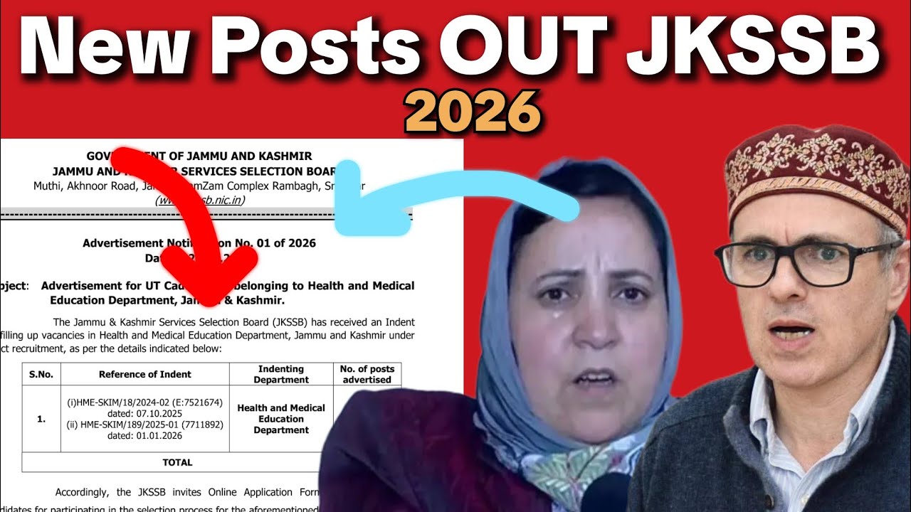 New 239  POSTS OUT, JKSSB New Vacancies, Official Update 2026
