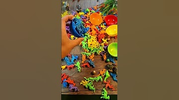 So Smooth in Reverse 😌 Colorful Dino Toys Make the Most Perfect Plastic Clicks #ASMR #marble