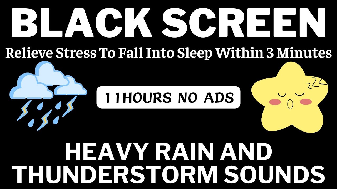 Relieve Stress To Fall Into Sleep Within 3 Minutes - Heavy Rain And ...