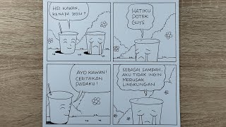 Cara Menggambar Ilustrasi Komik Tema Peduli Lingkungan 6 Frame