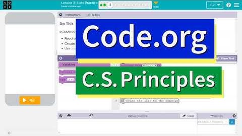 Code.org Lesson 3.2 Lists Practice | Tutorial with Answers | Unit 5 C.S. Principles 2022