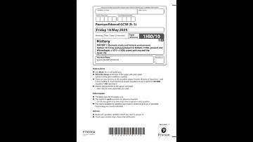 2025 PEARSON EDEXCEL GCSE HISTORY PAPER 1 QUESTION PAPER (1HI0/10)