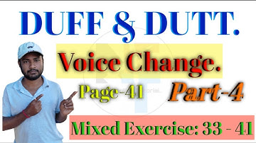 Voice Change. // Class10 Duff & Dutt solution.// Duff & Dutt class 10 page 41.
