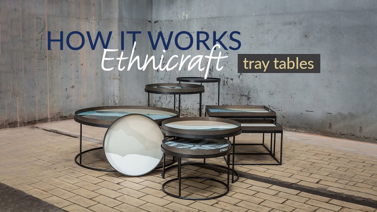 Ethnicraft Round Tray Coffee Table Set L/XL - Hansen Interiors