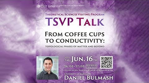 Daniel Bulmash: From Coffee Cups to Conductivity" (TSVP Talk at OIST)