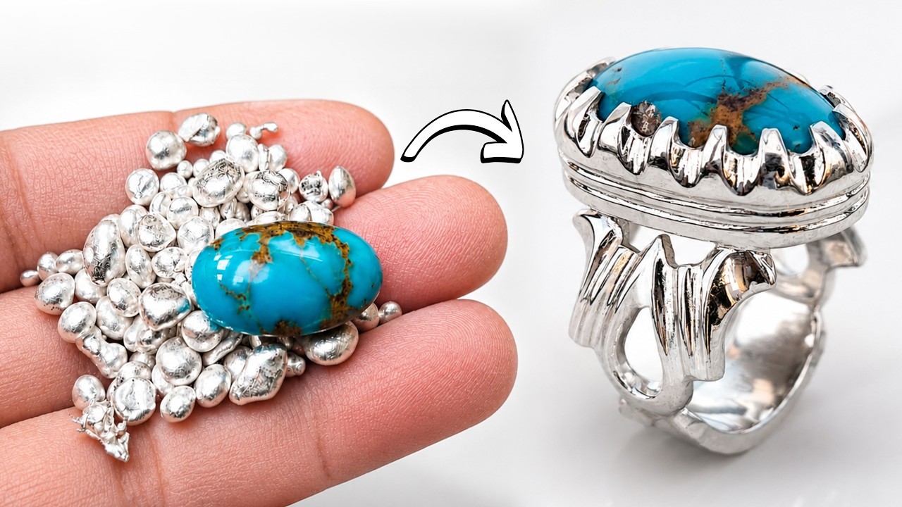 Making Stunning Silver Turquoise Ring 💍🔥 | Handmade Jewelry