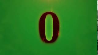 Number 0 on Fire Green Screen