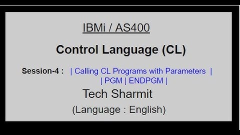 parameter passing in cl program in english | cl programming in as400 | PGM | ENDPGM |  IBMi | AS400