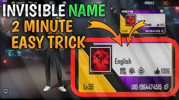 How to hide name in free fire trick | 3 steps Invisible name free fire trick