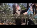 Scarves in the Wind, Botanical Print and Indigo Overdye Silk Scarves