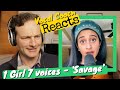 Vocal cocah reacts  shubha vedula 1 girl 7 savage voices tik tok compilation