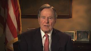 President George H.w. Bush 42 Accepts The Andover Alumni Award Of Distinction