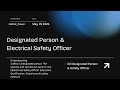 02 Designated Person & Electrical Safety Officer #cea #electrical #safety