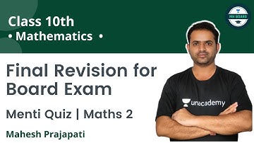 Final Revision for Board Exam | Menti Quiz Maths 2 | Unacademy MH Board | Mahesh Prajapati