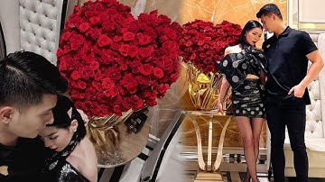 Lệ Quyên được bạn trai Lâm Bảo Châu tặng 500 hoa hồng, xưng hô là "chồng"