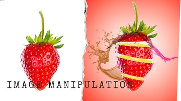Photo Manipulation Strawberry  & lemon  in Adobe Photoshop. | Photo Manipulation Fruit Slice.