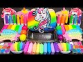 ASMR UNICORN RAINBOW Slime Mixing Makeup,Parts, Glitter Into Slime!#ASMR#satisfying#slime