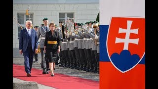 Military honours for Slovak President Zuzana Čaputová