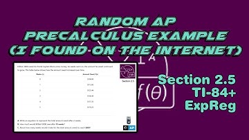 AP Precalculus Section 2.5 Example: Using a TI-84+ for Exponential Regression (ExpReg)