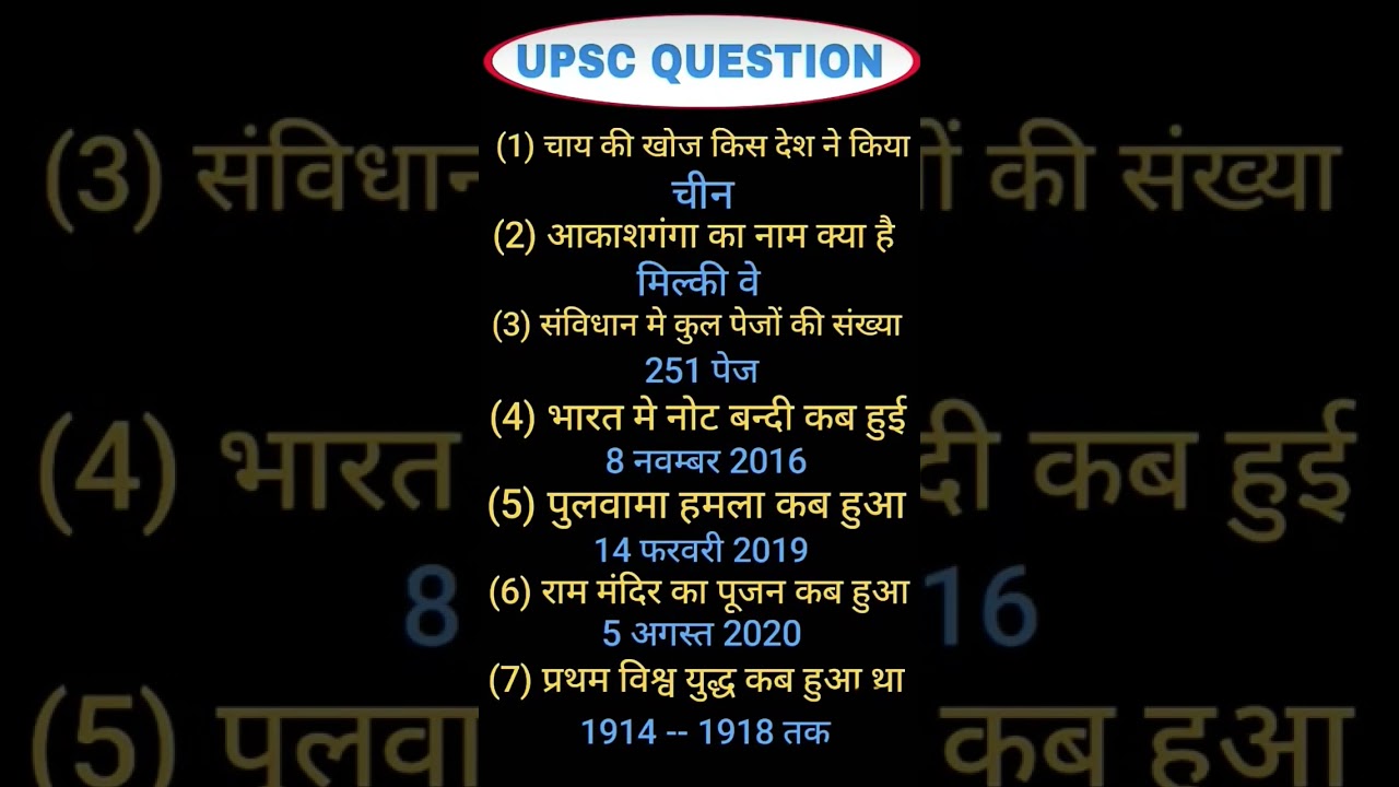 IAS exam gk important ❓ 