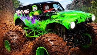 JJ and Mikey Live in a World of Monster Trucks Roblox !? screenshot 5