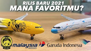 Baru Diecast 1400 Garuda Indonesia X Malaysia Airlines Ayo Pakai Masker X Harimau Malaya
