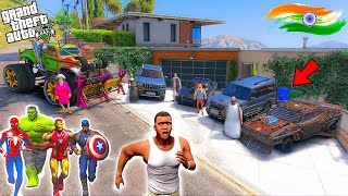 Franklin and Avengers Collecting Ghost Car From Granny and Scary teacher & Evil Nun Monster Car GTA5