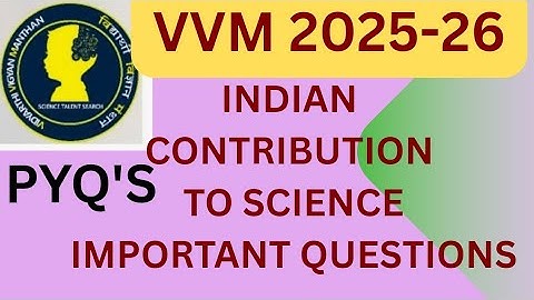 Important questions related to Indian contribution to science for VVM district level exam #ICS #HOWT