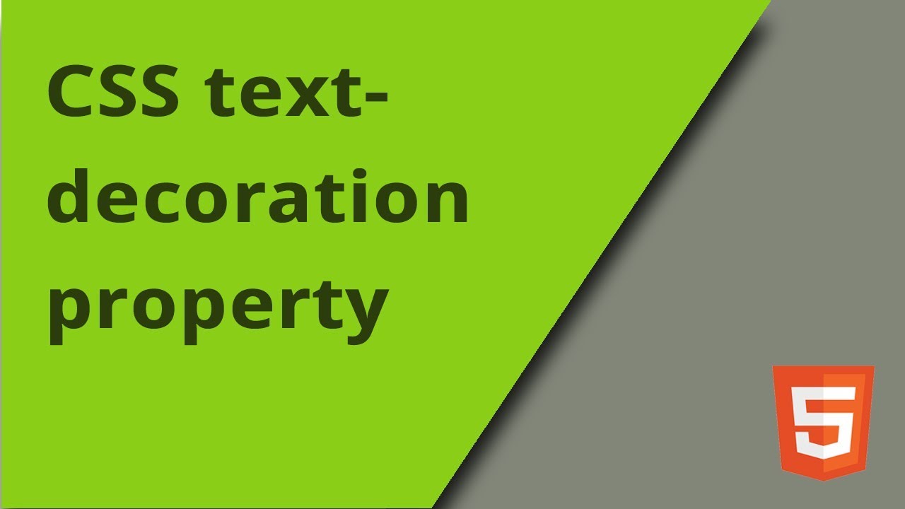 CSS text-decoration property - YouTube