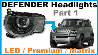 Land Rover Defender L663 Headlight Options + Headlamp Upgrades LED / Premium / Matrix  Part 1