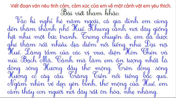 Tiếng Việt lớp 3| Viết đoạn văn nêu tình cảm, cảm xúc về cảnh vật yêu thích| Cô Thu| #19