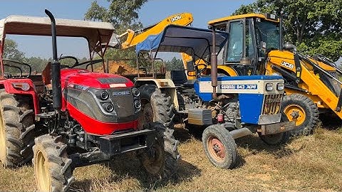 Jcb 3dx Backhoe Machine Loading Mud In Mahindra 4WD Tractor and Swaraj Tractor | Jcb Video