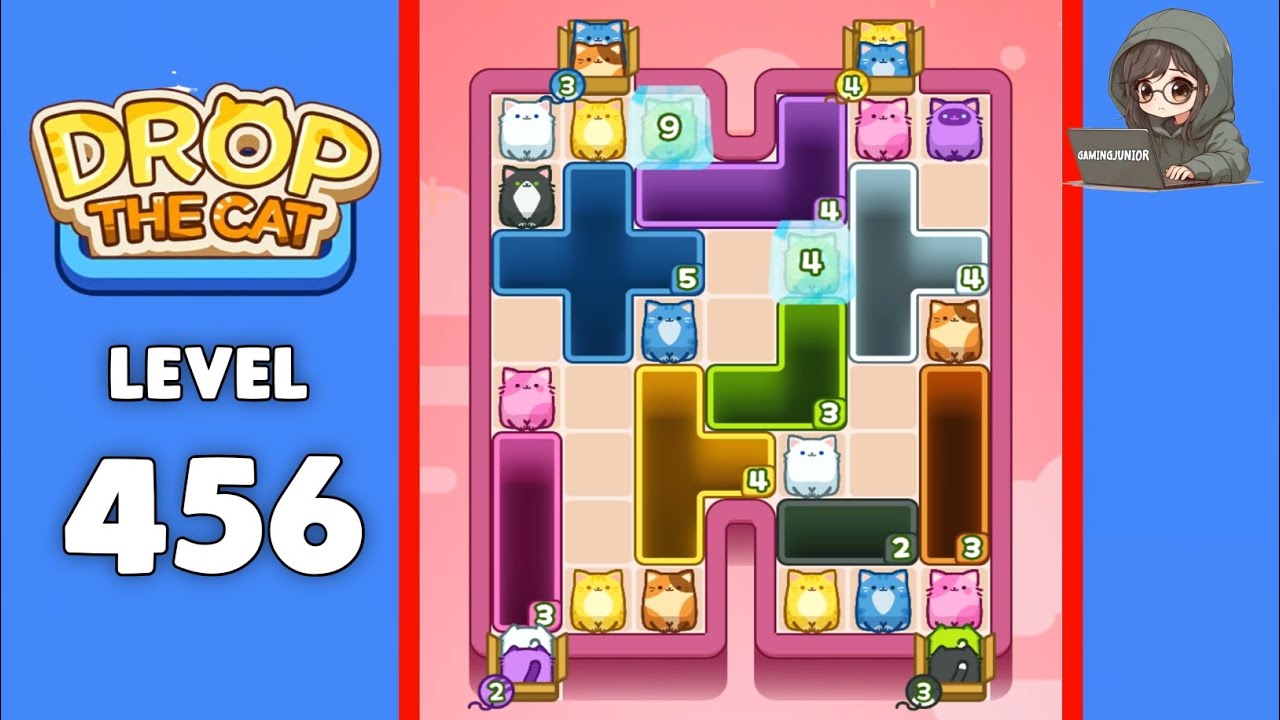 Drop The Cat level 456 solution
