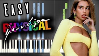 Dua Lipa - Physical Piano Tutorial (Easy + Midi file)