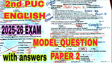 2nd PUC ENGLISH 🔥 MODEL QUESTION PAPER 2 WITH ANSWERS 🔥 2025-26 ANNUAL EXAM #englishexam #2ndpuckar
