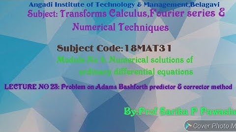 18MAT 31: Transform Calculus,Fourier series & Numerical Methods