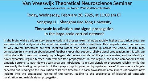 Timescale localization and signal propagation  ... | Songting Li Shanghai Jiao Tong University