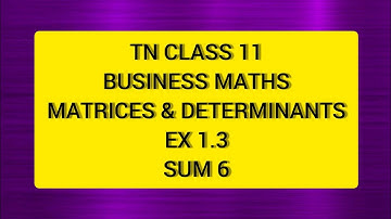 TN Class 11 Business Maths Matrices & Determinants Ex 1.3 Sum 6
