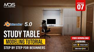 Study Room Modeling In Blender 5 0  Complete Beginner Tutorial  with Free Add-Ons