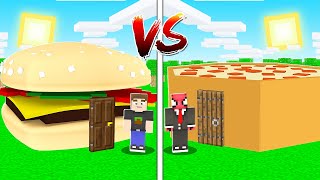 HAMBURGER EV VS PİZZA EV!   Minecraft