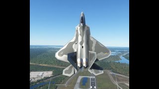 AMAZING!! F22 Raptor Practicing over New Orleans, Louisiana | Flight Simultaion | Capt. Stunn