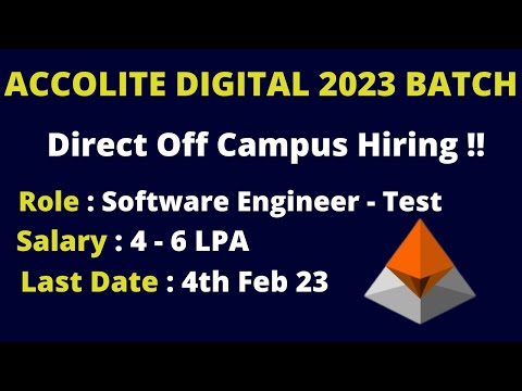 Accolite Digital Hiring 2023 batch | Off Campus Hiring 2023 Batch | SDET Role