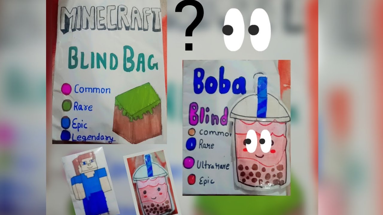 [🌈Paper diy craft🌈] Minecraft & Boba blind bag 🌈 🔇 no music compilation ...