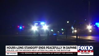Standoff ends peacefully, resulted from man attempting to get help after a fall
